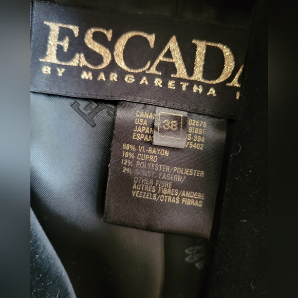 Escada Vintage Velvet blazer emerald green, lined in silk - Picture 6 of 10